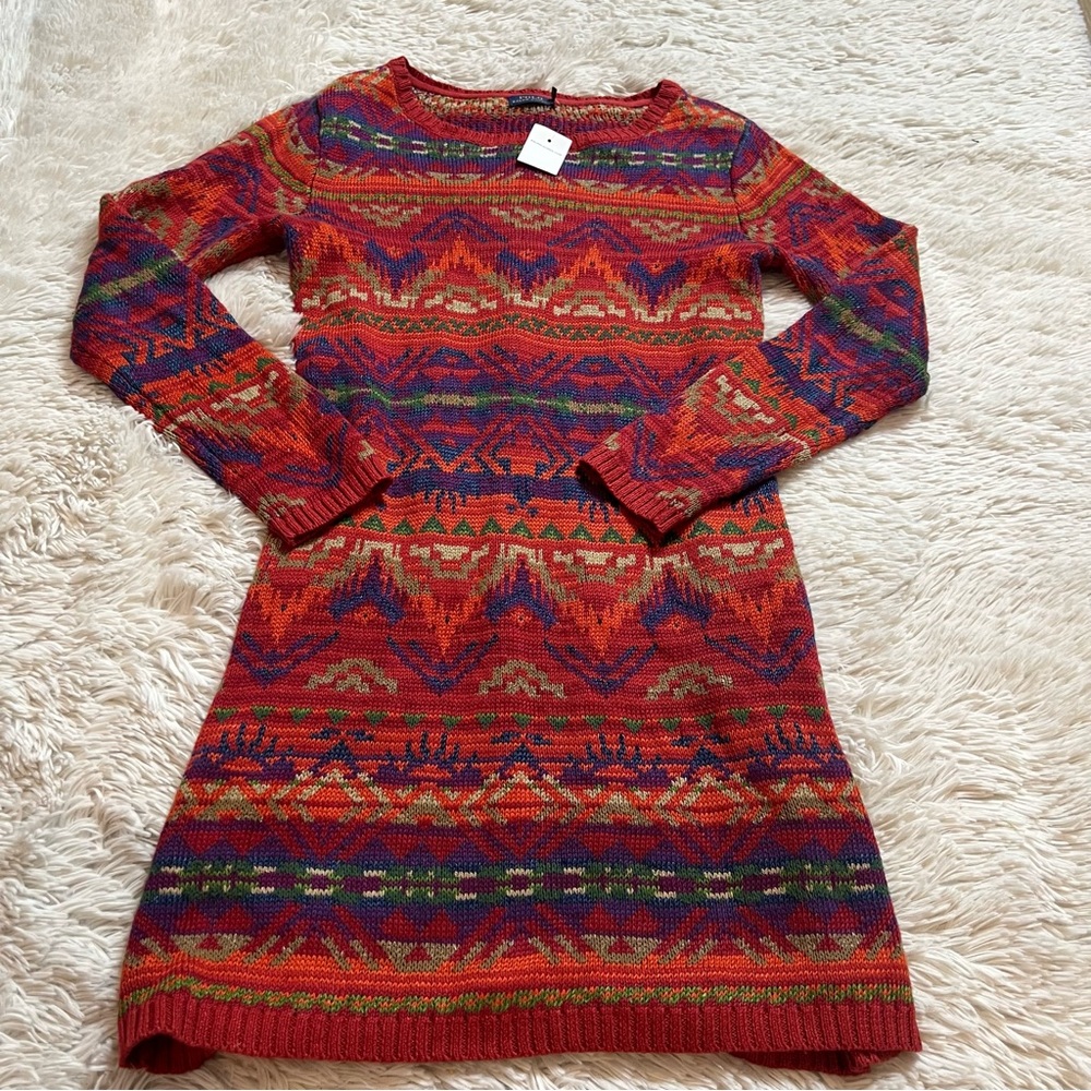 Colorful Patterned Knit Dress - Picture 2 of 6